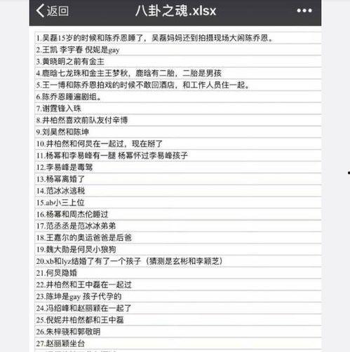 娱乐圈吃瓜文件八卦之魂,揭秘明星幕后那些事儿